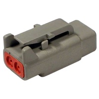 DTM06-2S - CONNECTOR PLUG HOUSING, 2 POSITION, GREY