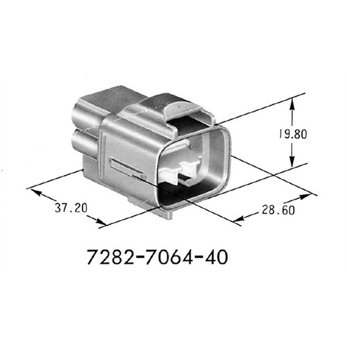 Yazaki 7282-7064-40 6 Pin Male Waterproof Automotive Electrical Auto Wire Harness Connector