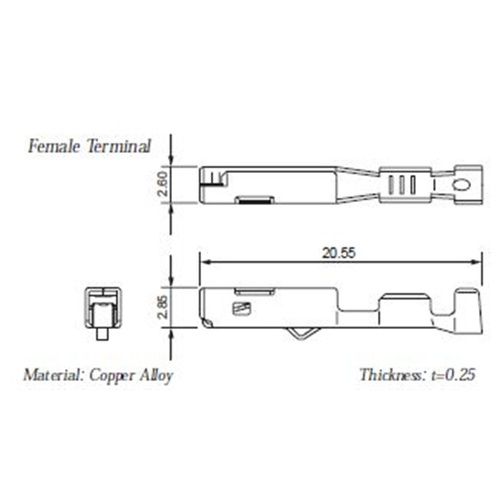 7116-4100-02 - FEMALE TERMINAL, TIN, 0.30 - 0.50mm