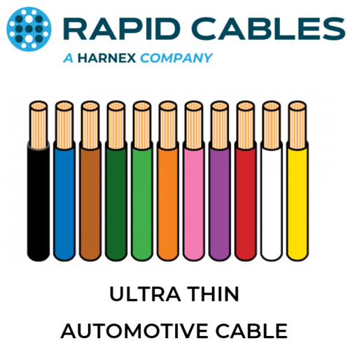 ULTRA THIN AUTOMOTIVE CABLE - 0.5mm² - BLACK - 10 METRES